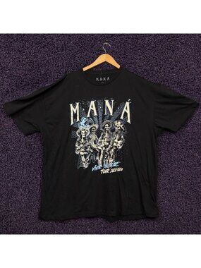 Mana Vivir Sin Aire Tour Dates Skeleton Mariachi T-Shirt 3XL